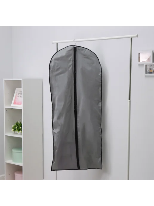 АВЕЛУС Чехол для одежды LaDо́m, 60×137 см, PEVA, цвет серый, 60x137 см
