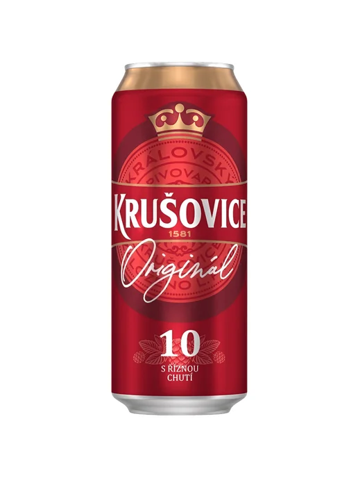 Пиво Krusovice Original 10 светлое 0,5л ж б, 500 мл