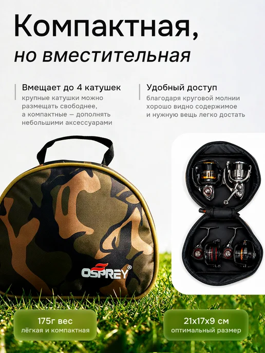 RYBALKA_SHOP Сумка для катушек рыболовных, зеленый, фото 2