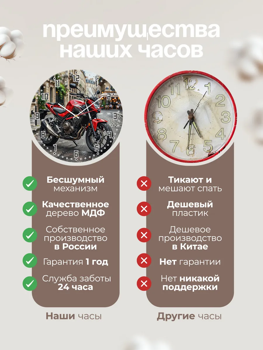 Часы настенные "Honda CB500F" — фото 2
