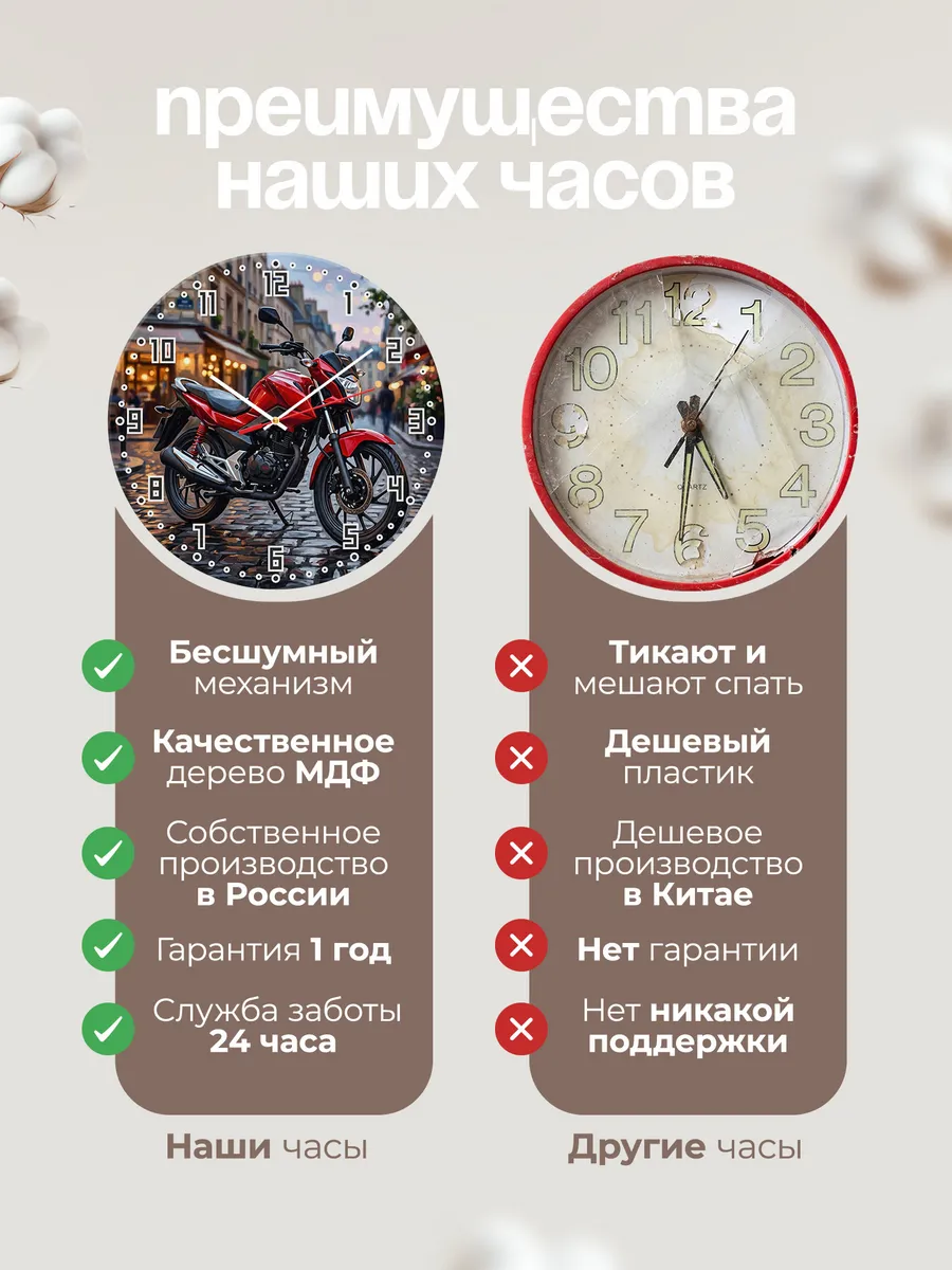 Часы настенные "Honda CB125F" — фото 2