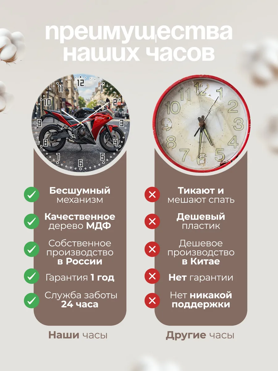 Часы настенные "Honda CBR250R" — фото 2