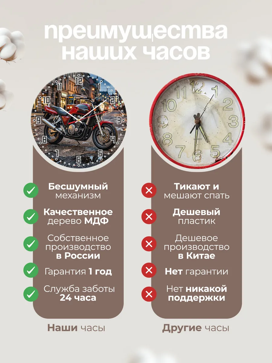 Часы настенные "Honda Bros 400" — фото 2