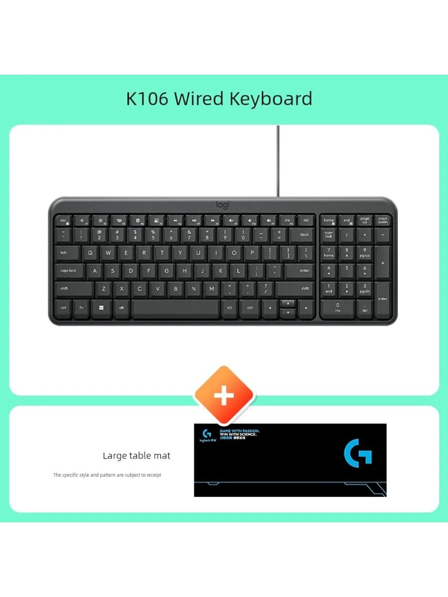 Нет бренда Клавиатура проводная Logitech MK120 комплект