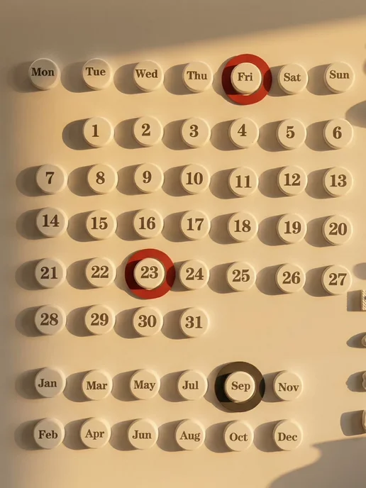 Нет бренда magnet calendar 2026, черный, белый