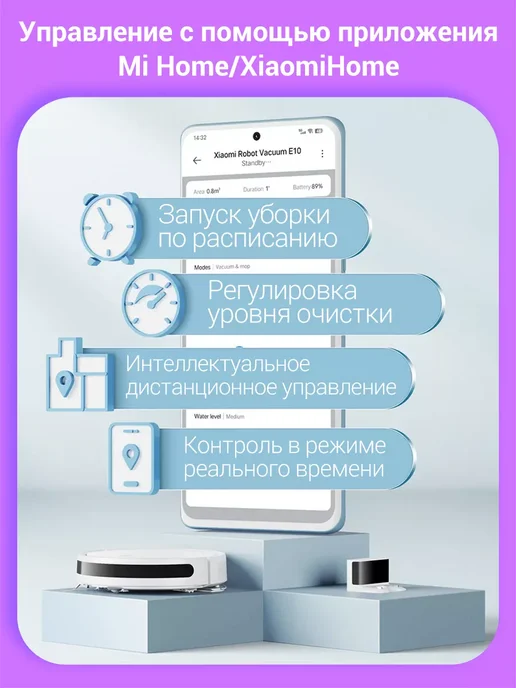Xiaomi Робот-пылесос Robot Vacuum E12 EU, белый, фото 5
