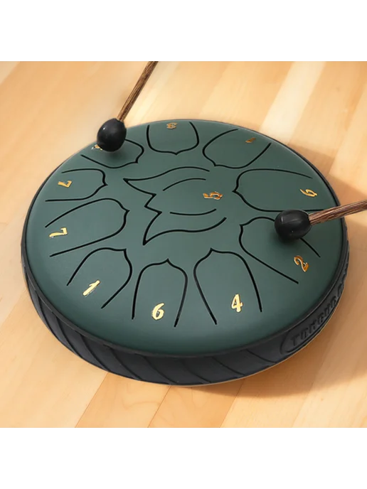 6 дюймов Steel Tongue Drums Handpan зелёный для музыки, зеленый, фото 2
