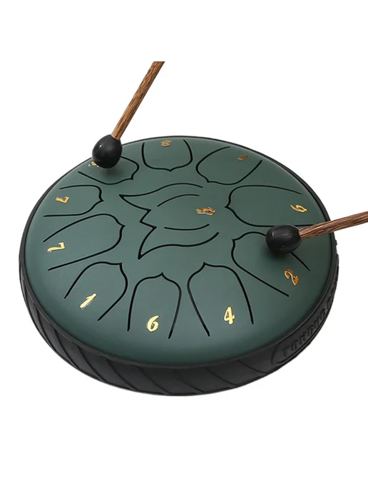 6 дюймов Steel Tongue Drums Handpan зелёный для музыки, зеленый, фото 5