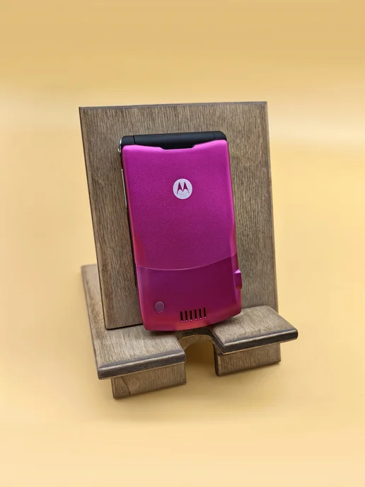 Кнопочный мобильный телефон раскладушка RAZR V3i, розовый, фото 3