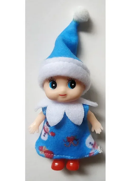 Елочная игрушка Санта Клаус, голубой, 11 см, голубой