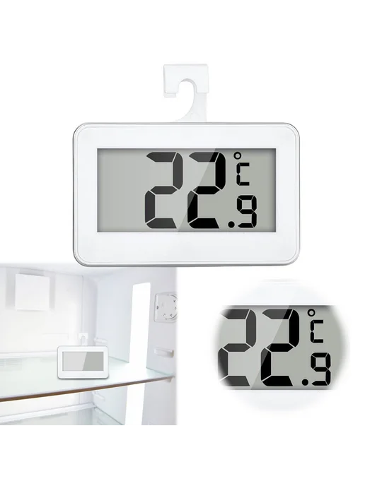 Термометр холодильника LCD дисплей, комнатный, белый, белый, фото 7