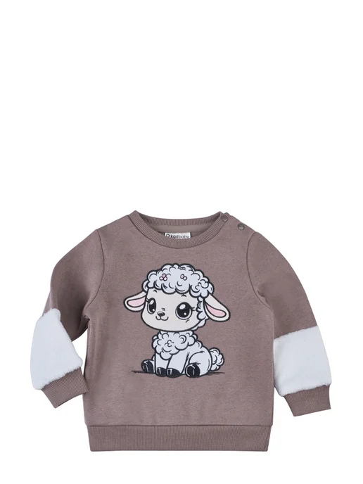 Kari baby Свитшот для маленькой девочки с начесом, коричневый, фото 8