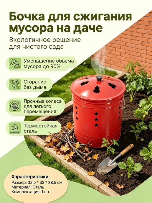 Бочка для сжигания мусора на даче, вариант
