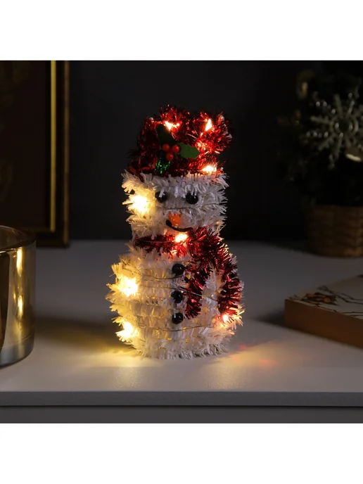 Luazon Lighting Новогодняя светодиодная фигура «Снеговик в красном», 16×9 см, 16x9 см, фото 4