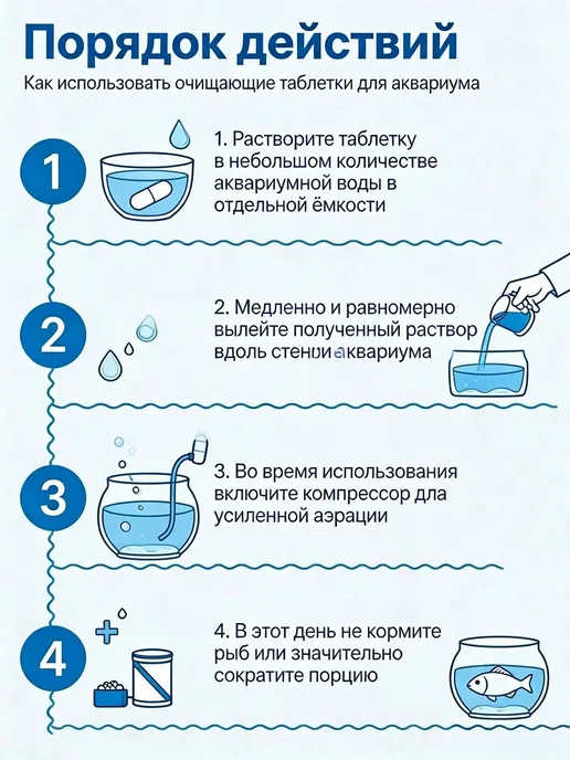 таб средство для чистоты воды аквариума примерно60 таб, вариант, фото 6