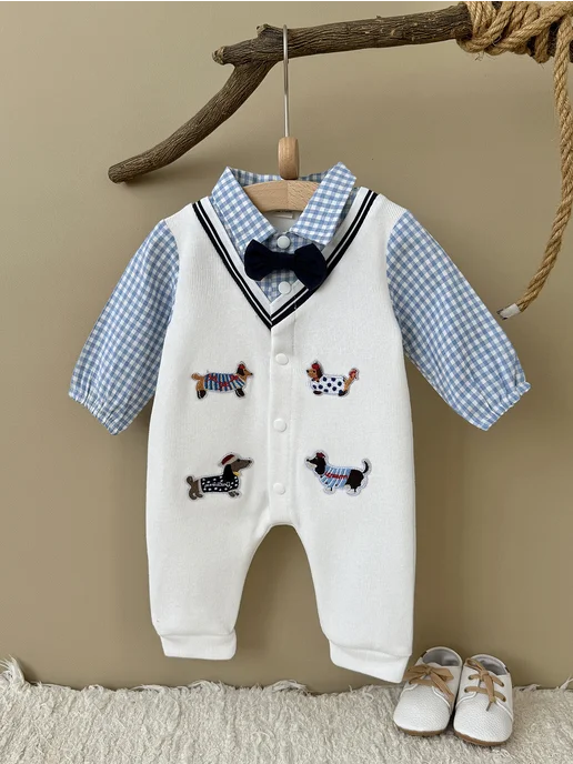 FMPDC baby Комбинезон для новорожденных утепленный, белый, фото 4