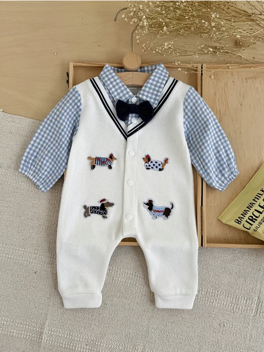 FMPDC baby Комбинезон для новорожденных утепленный, белый, фото 5