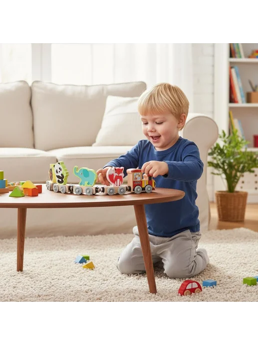 Деревянный магнитный поезд-цифры для детей 2-4 лет, вариант, фото 8