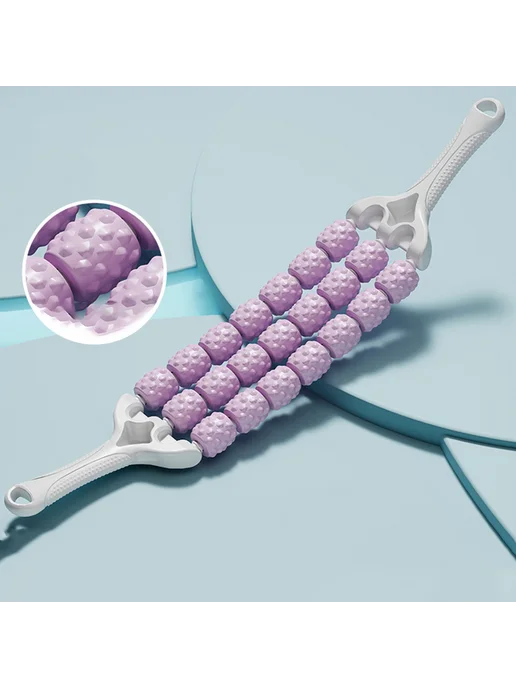 Ролик массажёр кривой для лимфодренажа Deep Tissue (фиолет), фиолетовый, фото 5