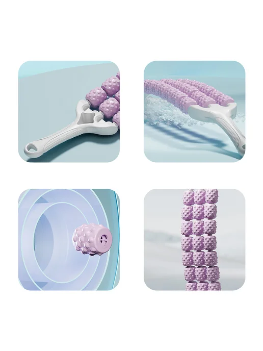 Ролик массажёр кривой для лимфодренажа Deep Tissue (фиолет), фиолетовый, фото 8