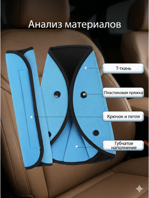 Детский ремень безопасности в машину треугольник, черный, фото 4