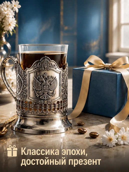Подстаканник для круглого стакана металлический, вариант, фото 7