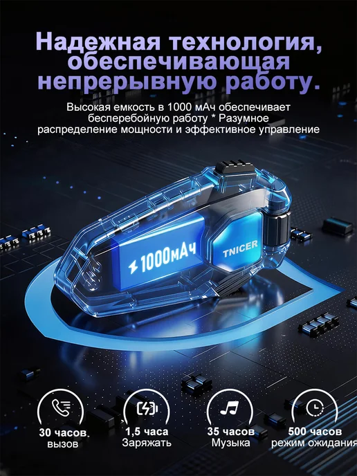 TNICER Мотогарнитура в шлем с интеркомом, шумоподавлением. IP67, вариант, фото 6