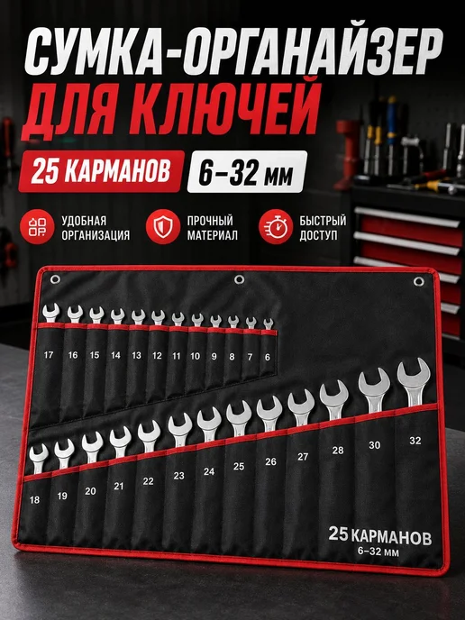 Чехол для гаечных ключей 6-32 мм，Сумка-органайзер, вариант