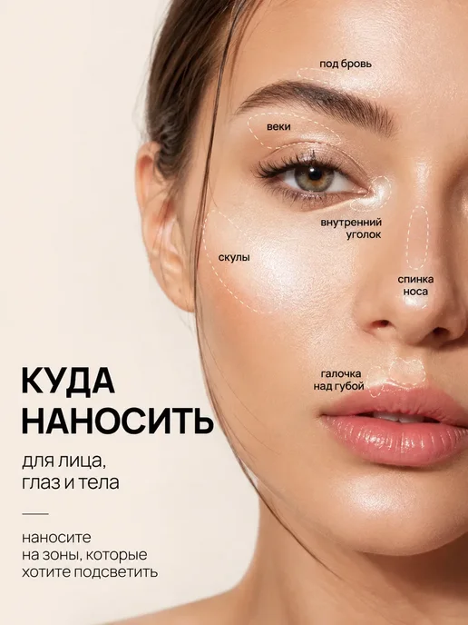 PrettyGirl Хайлайтер для лица сияющий пудровый 01, белый, фото 3