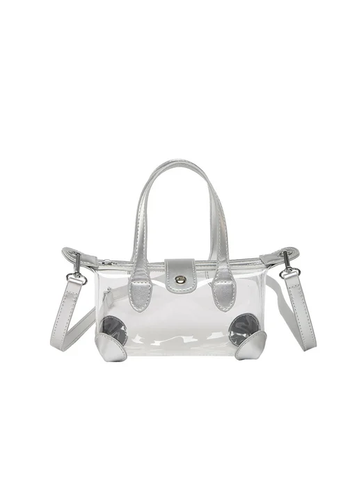 Прозрачная сумка из PVC для casual, серебро, crossbody, серебристый, фото 4
