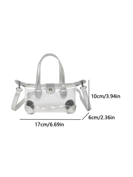 Прозрачная сумка из PVC для casual, серебро, crossbody, серебристый, фото 5