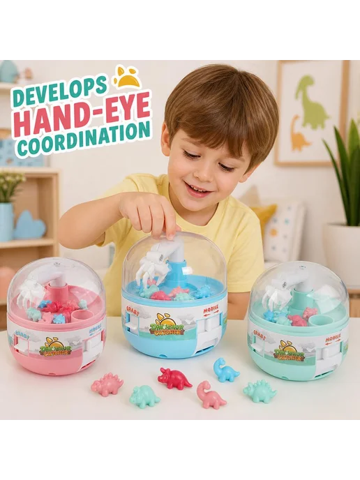Игрушка детская мини-кран для динозавров, механическая, для, синий, фото 4