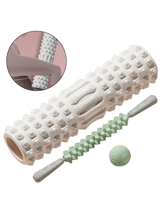 Тренировочный набор Foam Roller 3 шт, для спини, ног, шеи, 3 шт, фото 5