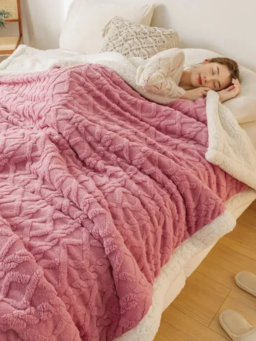 ikea-home Плед 200х220 пушистый теплый на кровать диван плюшевый, 200x220, фото 6