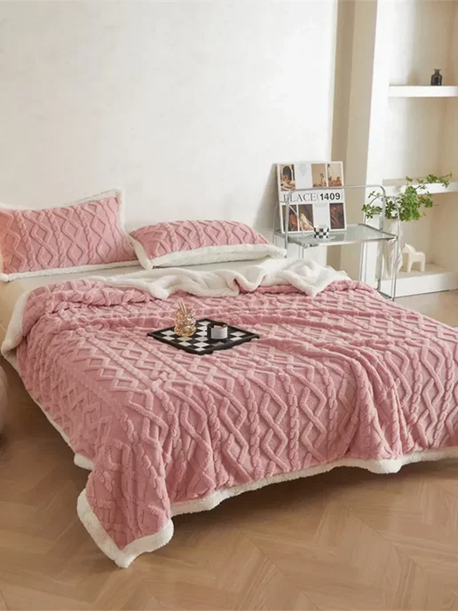 ikea-home Плед 200х220 пушистый теплый на кровать диван плюшевый, 200x220, фото 8