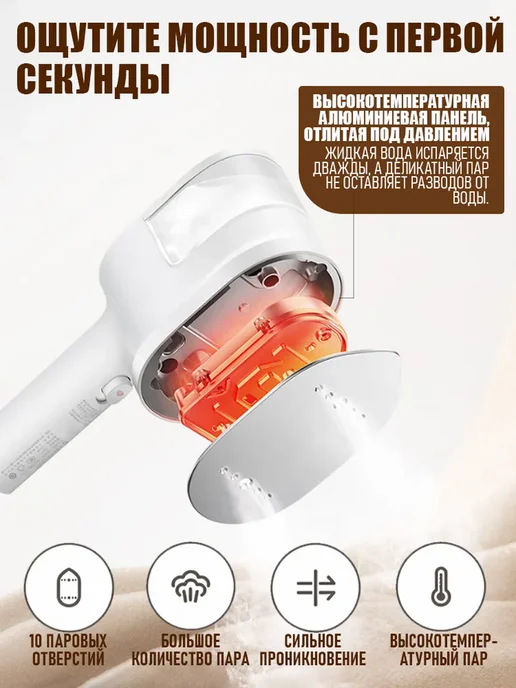 Отпариватель ручной для одежды Xiaomi Mijia B502, белый, фото 5
