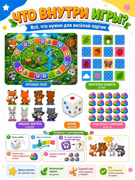 Igrumi Настольная развивающая игра для детей, белый, фото 5