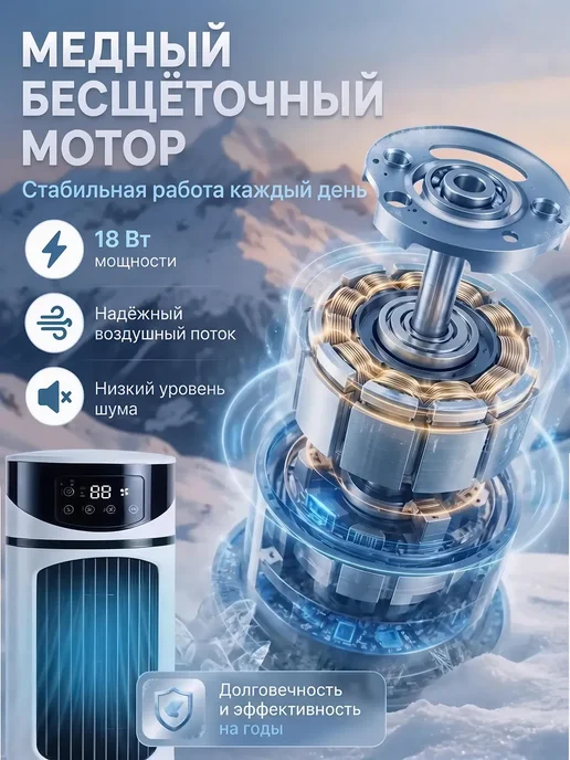 Кондиционер мобильный с фреоном напольный 5B1, белый, фото 4