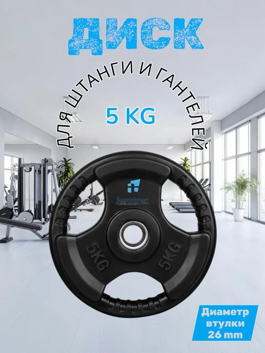 Ferotrex Блины (диски) металлические для штанги или гантелей, черный, 1 шт