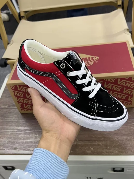 Vans Скейт кеды Sk8-Low низкие повседневная уличная обувь, красный, фото 2