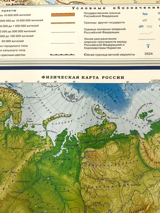 Атлас Принт Карта природных зон россии настенная для детей 142х100 см, 142x100 см, фото 6