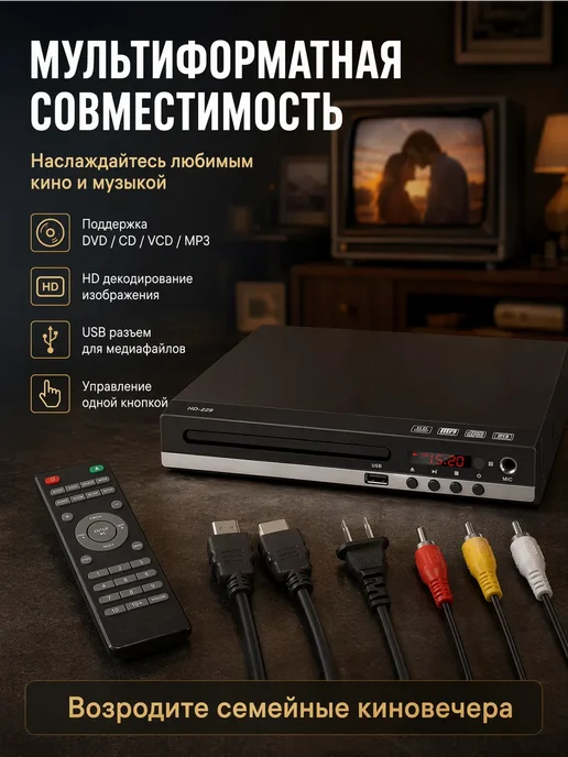 DVD-плеер 4K HD 1080P Поддержка Подключения HDMI, вариант