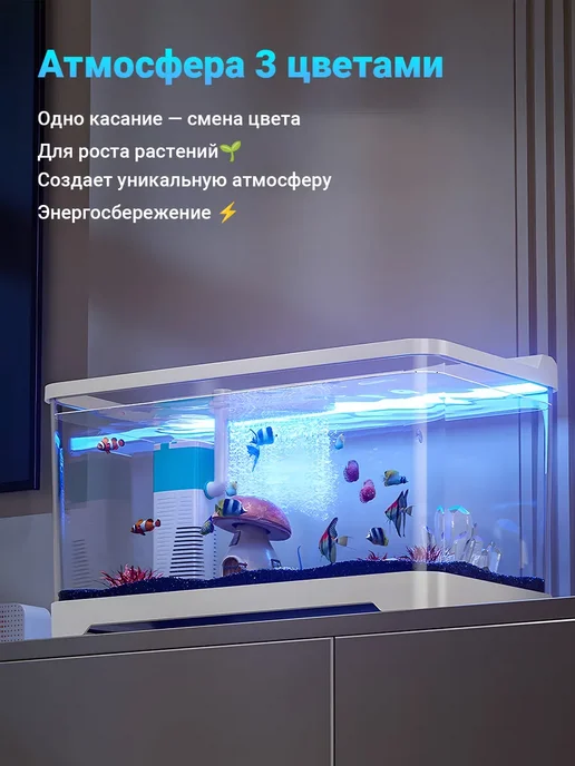 Акваника аквариум с подсветкой и фильтром для рыбок, 16 л, фото 5