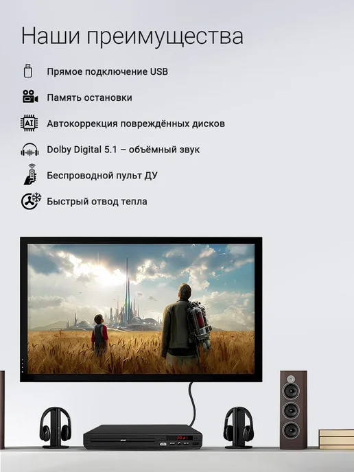 Домашний DVD-плеер Цифровой мультимедийный проигрыватель, вариант, фото 2