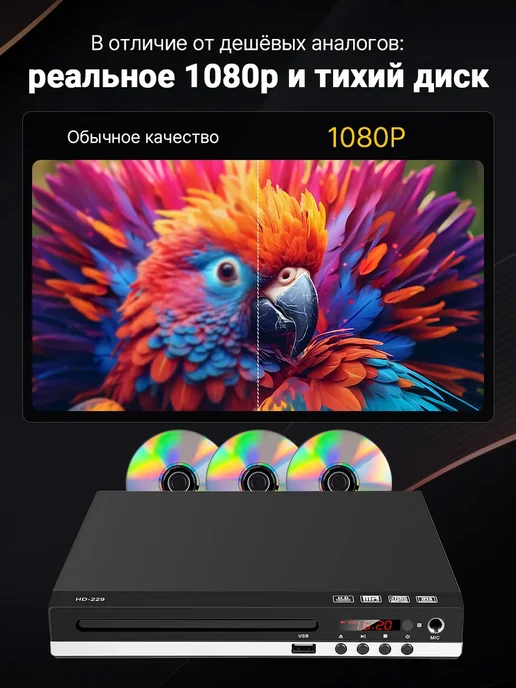 DVD-плеер 4K HD 1080P Поддержка Подключения HDMI, вариант, фото 3