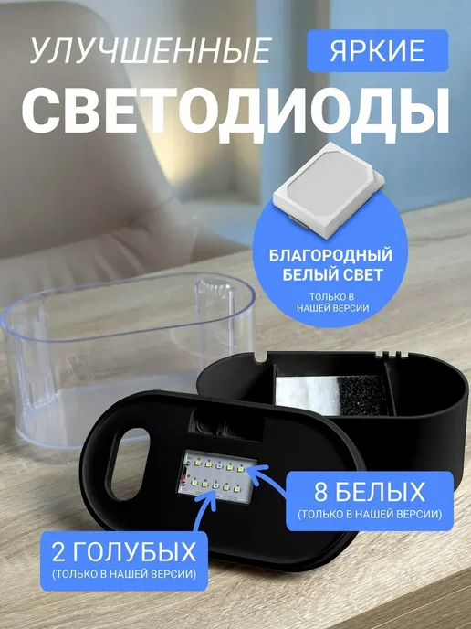 Акваника Аквариум с подсветкой насосом и фильтром, черный, фото 5
