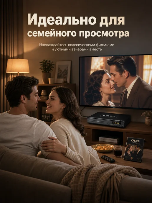 DVD‑плеер для телевизора с поддержкой флешки, черный, черный, фото 3