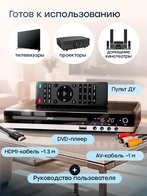 Akenori DVD плеер для телевизора с HDMI USB PlaySlim, вариант, фото 5