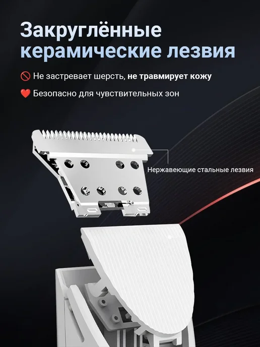 Mello Триммер и гриндер для собак и кошек 2 в 1, белый, фото 3