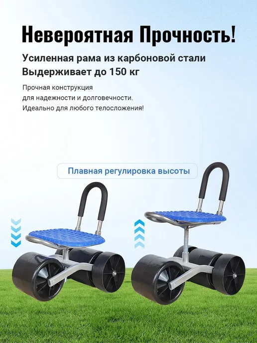 Садовый стул, Нержавеющая стальх35 см, синий, фото 2